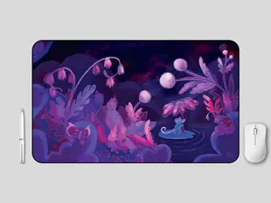 Cute Purple Mouse Desk Mat, No-slip mat, office accessories, MTG playmat, cozy mat