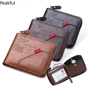2026 Men’s Short Wallet with Zipper – Vintage PU Leather, Credit Card Holder & Coin Pocket, Compact & Functional, Ideal for Daily Carry, Travel, or Quick Errands