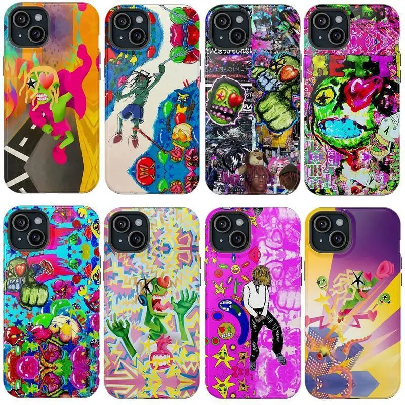 Y2k Prettifun Funhouse Graffiti Art Rapper Music Merch Heavy Duty Tough Phone Case Shockproof Drop Protection Durable Hard Cover Aesthetic for iPhone 11 12 13 14 15 16 17 Pro Max Plus