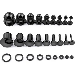 18PCS 14G-00G Ear Stretching Kit Single Flat Top Gauges Plugs Surgical Steel Ear Expander Body Piercing Jewelry