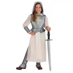 Girl's Shining Silver Joan of Arc Costume