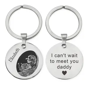 Custom Ultrasound baby photo and text keychain