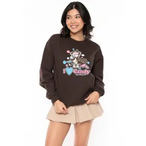 I Love Candy - Bobby Jack Crew Sweatshirt - Brown