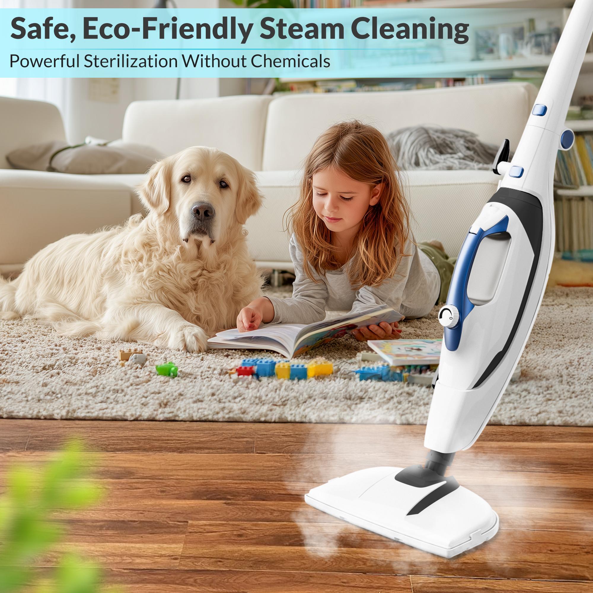 [ Flash Sale ] GLEEHILL 10-in-1 Steam Mop with Detachable Handheld Steamer for Walls, Grout, Floors, Tile & Carpet, 1550W Fast Heat, 90°/120° Swivel, 8m Cord, Chemical-Free Cleaners Multifunction,electric steam mop,steam mop floors
