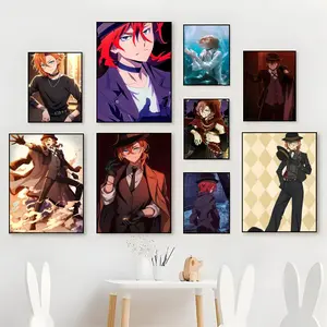 Bungo Stray Dogs Bandai Nakahara Chuuya Hanging Art Print Anime Fan Wall Decor Poster Unframed Art Print Waterproof Moisture-Proof Scratch-Resistant Durable HD Self-Adhesive Poster For Living Room Bedroom Cafe Bar Corridor Wall Decor & Gifting