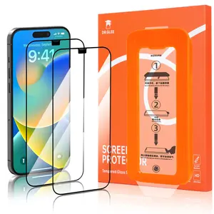 Dr.Glee Screen Protector 2 Pack for iPhone 16/15/14/13-10s, Fingerprint Proof Screen Protector, Clear & Privacy Protection, Fingerprint Resistant, Dust-Free, Bubble-Free, Fast Install, 9H Hardness