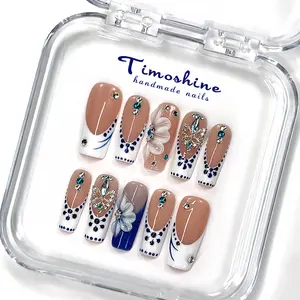 Timoshine | GIVERNYLNK BLOOM 10PCS Handmade Press On Nails REUSABLE 3D Gel fake nails acrylic press nails