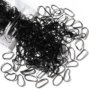 Black Hair Elastics,300 Rubber Bands Soft Elastic Bands Hair Braids