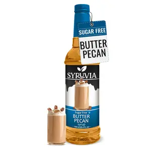 Syruvia Sugar-Free Butter Pecan Coffee Syrup - 25.4 fl oz Premium Coffee Flavoring - 0 Calorie, Gluten Free, Ideal for Drinks, Soda, Desserts & More.