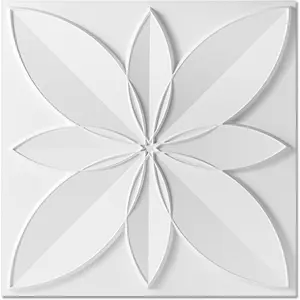 12-Pack 24"x24" Drop Ceiling Tiles,  Glue Up Ceiling Decor, White