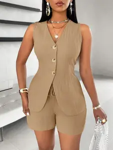 2026 New European and American Women's Fashion Casual Open-Front Tie Short Sleeve Top, Stylish and Comfortable Design for Everyday Wear