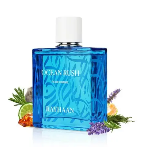 RAYHAAN Ocean Rush Eau de Parfum Spray for Men, 3.4 Ounce