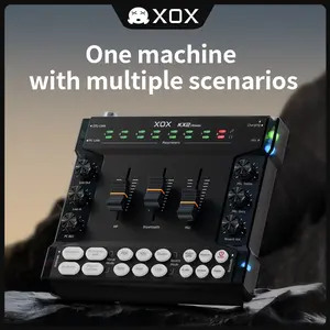 XOX Kx2 Portable Streaming Audio Mixer for PC/Phone with 48V Phantom Power, XLR & 3.5/6.5mm Microphone Interface for Podcast/Recording/Singing, Wireless Bluetooth Connection, 8-Hour Battery Life, Adjustable Reverberation Effects, Stereo Sound