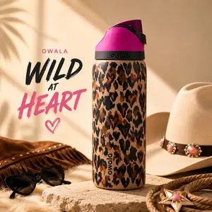Owala Wild At Heart 30oz FreeSip Sway Water Bottle – Leopard Print Limited Edition