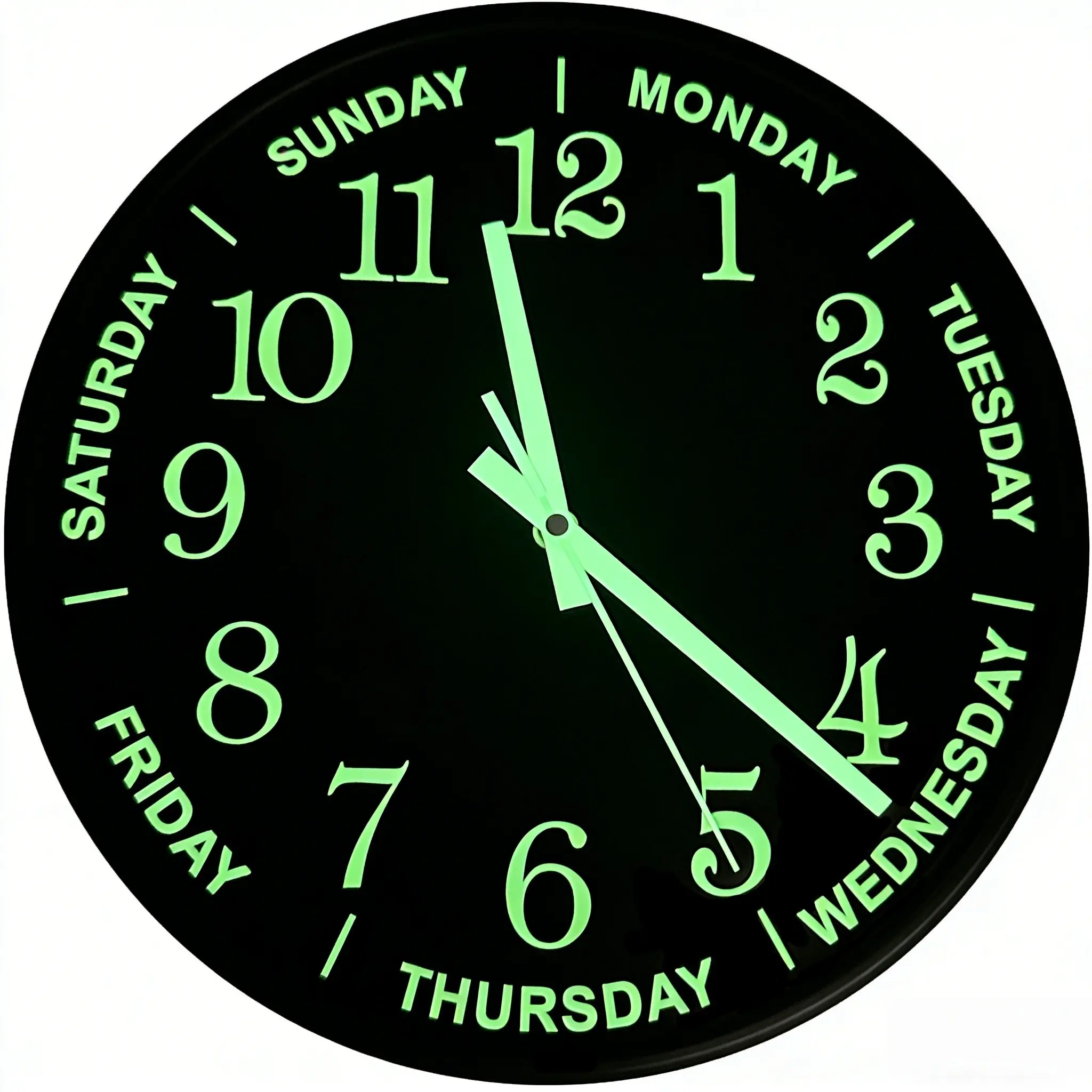 Luminous Vinyl Record Wall Clock, 12-Inch Silent Non-Ticking, Glows in the Dark, Home Decor, Ideal for Homes Offices Bedrooms Kitchens, Perfect Gift