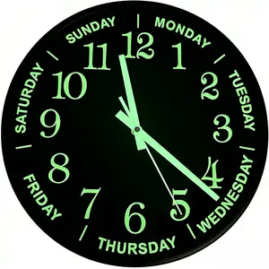 Luminous Vinyl Record Wall Clock, 12-Inch Silent Non-Ticking, Glows in the Dark, Home Decor, Ideal for Homes Offices Bedrooms Kitchens, Perfect Gift