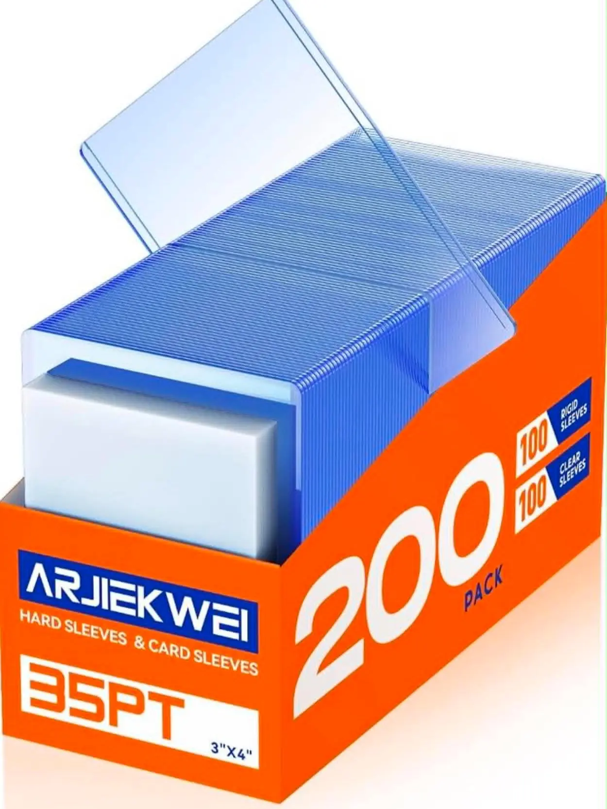 100 Arjiewkei Top Loaders + 100 Sleeves | Card Protection Bundle