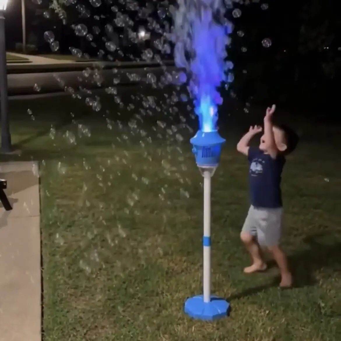 2026 Latest 47" Rechargeable Bubble Machine – Automatic Bubble Blower with Lights & Music, 3-Level Height Adjustment, Detachable Wand – Ideal for Kids’ Outdoor Party, Wedding, Garden – Bubble Solution Included