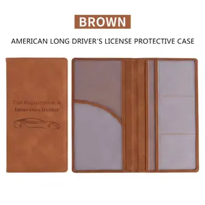 Car Registration and Insurance Card Holder - Premium PU Leather Glove Box Organizer - Essential Vehicle Document Case