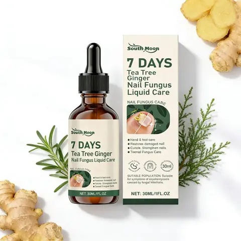 Tea Tree + Ginger Anti-Fungal Nail Repair Liquid (30ml) - Salon-Quality Home Use Serum for Adults, 7-Day Triple Action Hydrating Treatment for Individuals with Fungal Infections (Renewal, Anti-Infection Care, Strengthening)