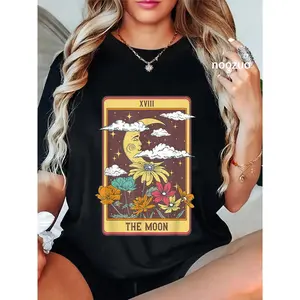 100% Cotton The Moon Tarot Card T-Shirt Witches and Mystics Tarot Cards