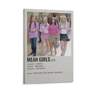 90s Mean Girls Movie Poster. Aesthetic Canvas  Poster.  for Wall Art Decor. Ideal for Room Decoration. Poster Canvas Wall Art For Bedroom Decor Bar Office Room Decor Gift