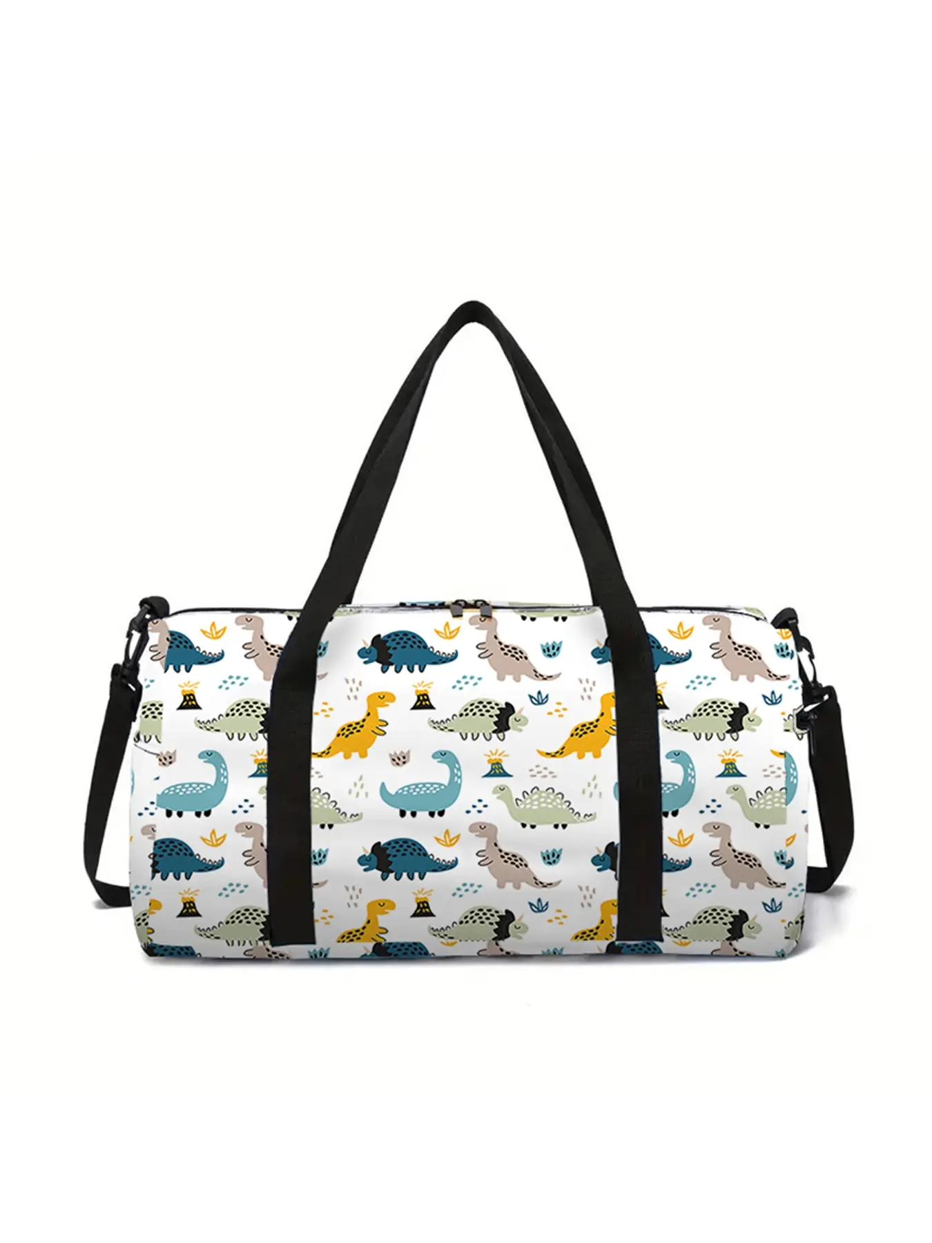 Dinosaur pattern printed large capacity travel duffel bag, portable storage bag Weekend Bag Travel Duffle Bag Travel Bags