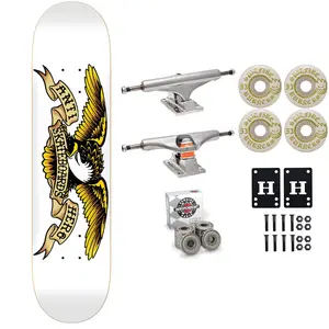 Anti Hero Skateboard White 8.75" Independent Spitfire Premium Kit