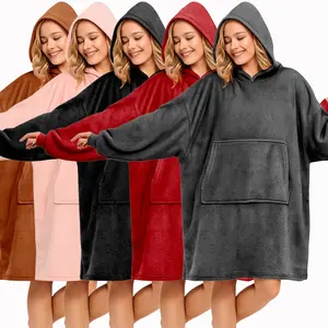 Lazy-Friendly Hoodie Style: Warm Winter Sweatshirt, TV Blanket, Flannel Pullover, Outdoor Thermal Pajamas, Couple's Sweatshirts