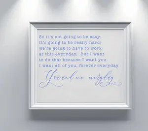 So It's Not Going To Be Easy Home Decor Sign Template -poster unframed. Bedroom Wall Art Print, Minimalist Art, Wall Art Print Set
