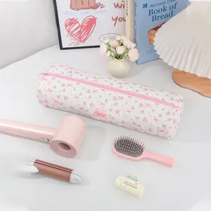 1PC Pink Bowknot Hair Dryer, Hair Curler Storage Bags For Portable Cosmetic Bag, Cosmetic Pouch, Travel Toiletry Bag, Handbag Dustproof Large Capacity Protective Cover Back-to-school season