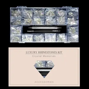 600pcs Crystal AB Diamonds 2500pcs Flat Rhinestones 20 Styles Mix Flatback DIY Crafts Rhinestone Crystals 3D Ornament Set with Tweezers Drill Pen