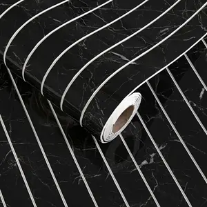 3D Luxury Vintage Wood Grain Striped, Marble Backsplash Wallpaper, 300cm X 40cm Thick Vinyl, Self-Adhesive Design for Easy Home Décor, Marble Pattern Wallpaper