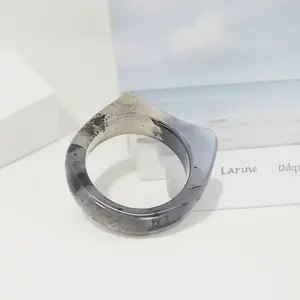 Natural Jade Ring with Cat Ear Design - Unique Gemstone Jewelry for Women