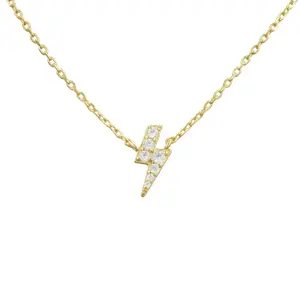 Mini CZ Lightning Bolt Necklace