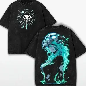 #BLEACH Nelliel Tu Odelschwanck Printed Tee Graphic Washed T-shirt Men Cotton Tops Vintage Manga T Shirt Harajuku Casual T Shirt, Oversize Shirt, Vintage Outfit, Gift for fan, for him, for her MN6
