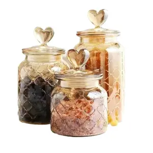 Transparent Glass Sealed Jar Wine Bottle Shape with Lid, Large Capacity Pickle Jug for Grain Nut Storage