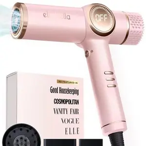 ELLA BELLA® Professional Ionic Hair Dryer with Diffuser • Negative Ion Blow Dryer • Suitable All Hair Types • Intelligent Heat Control & Rapid Drying Speeds • Lightweight Design • Low Noise Technology