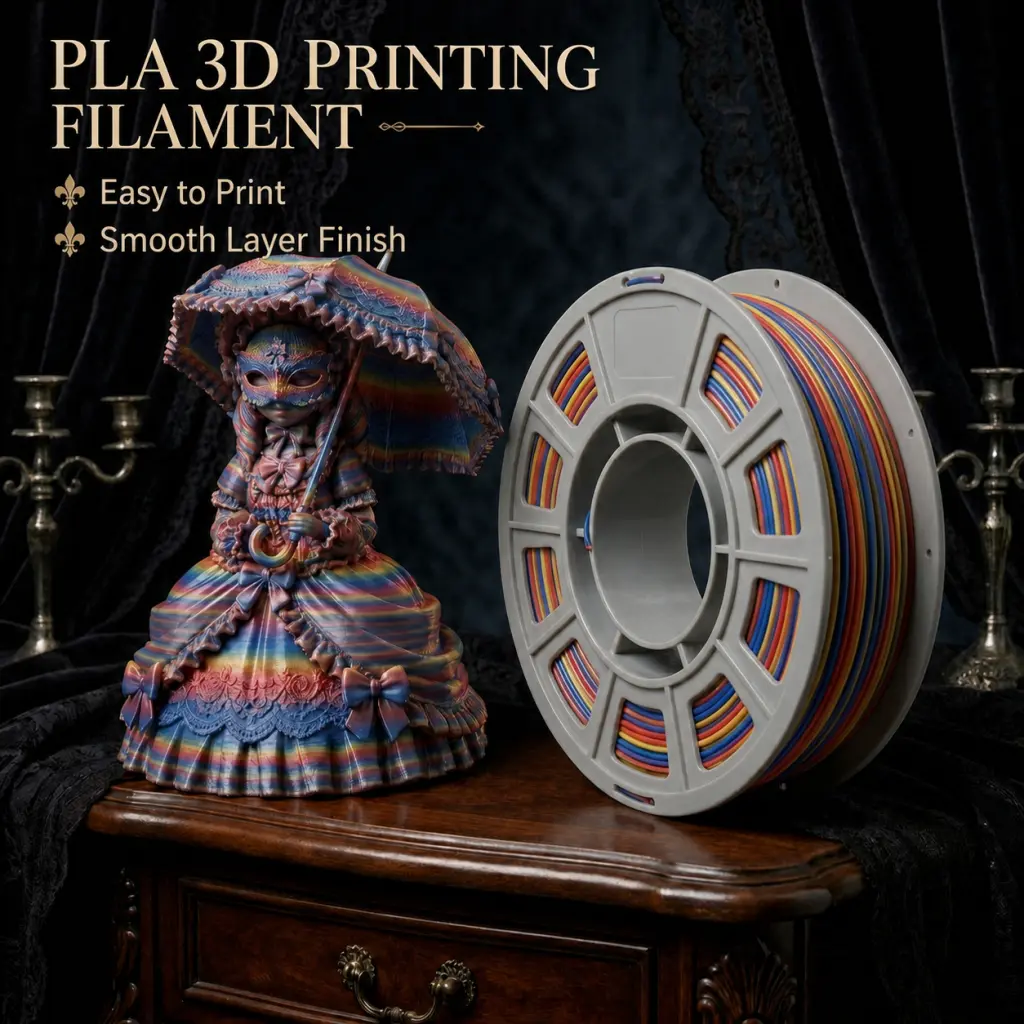 Magic Tri-Color Silk PLA Filament 300g Mini Spool (Red/Gold/Blue) - 1.75mm Magic Co-extrusion, 440g Compatibility, High Dimensional Accuracy, Easy for FDM Printers, 3D Printing Supplies for Enthusiasts' Artistic Projects, Dynamic Blending, 3D Enthusiasts