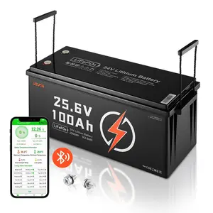 VEVOR 24V 50Ah LiFePO4 Lithium Battery, Bluetooth, Deep Cycle Lithium Rechargeable Battery, Built-in 30A BMS, Low Temp Protection, 4000+ Cycles, Max. 1280Wh, for RV, Camper, Trolling Motors, MarineVEVOR Super Brand Day