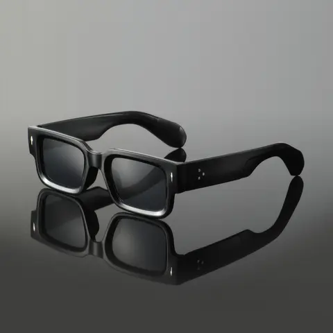 Men's PC Square Frame Glasses, Punk Style Decorative Lens, Fashion Casual Eyewear for All Seasons, Streetwear Party Festival Travel, Bold Square Shades