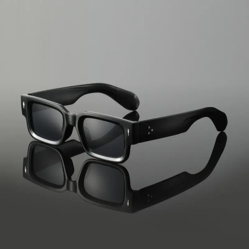 Men's PC Square Frame Glasses, Punk Style Decorative Lens, Fashion Casual Eyewear for All Seasons, Streetwear Party Festival Travel, Bold Square Shades