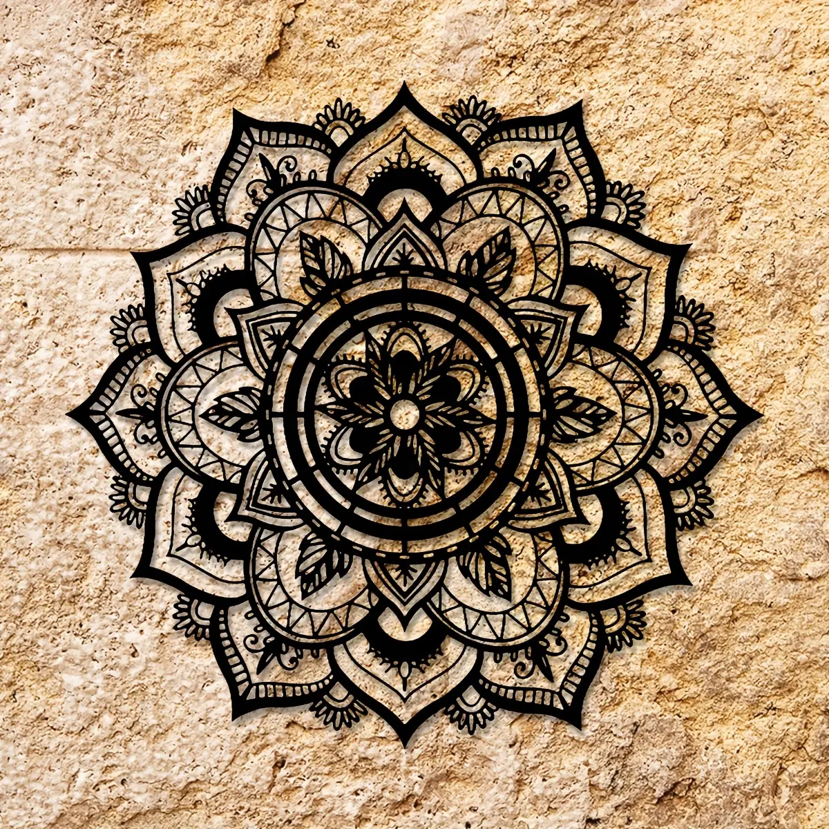 Classic Mandala Life Flower Metal Wall Art, Hanging Wall Art, Bohemian Lotus Design, Easy to Hang, Perfect for Home Office Yoga Studio Bedroom Decor, Modern Home Decor, Modern Home Decoration, Aesthetic Wall Decor, Decoration Items
