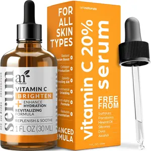 artnaturals Vitamin C Serum - 1 Fl Oz - with Hyaluronic Acid and Vit E - Wrinkle Repairs Dark Circles, Fades Age Spots and Sun Damage - Enhanced 20% Vitamin C