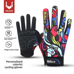 Outdoor sports riding gloves men's off-road motorcycle full-finger touch screen spring non-slip shock-absorbing bicycle gloves Thick Breathable Goalkeeper