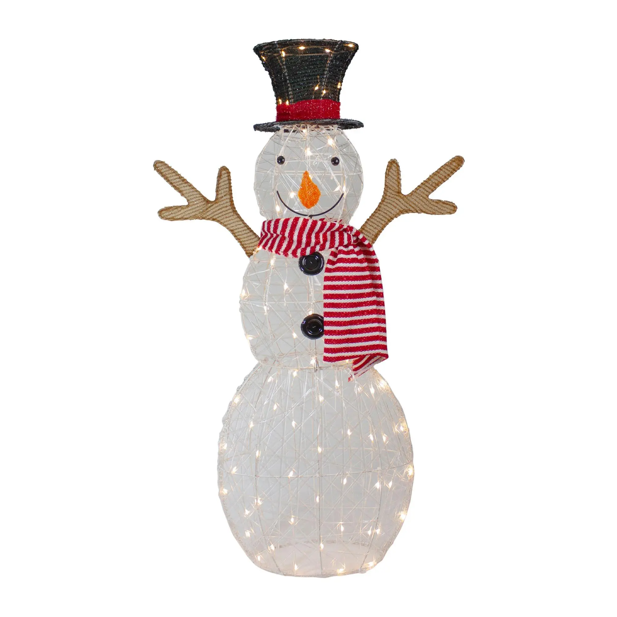 Northlight 48" LED Snowman w/ Top Hat & Red Scarf Decoration
