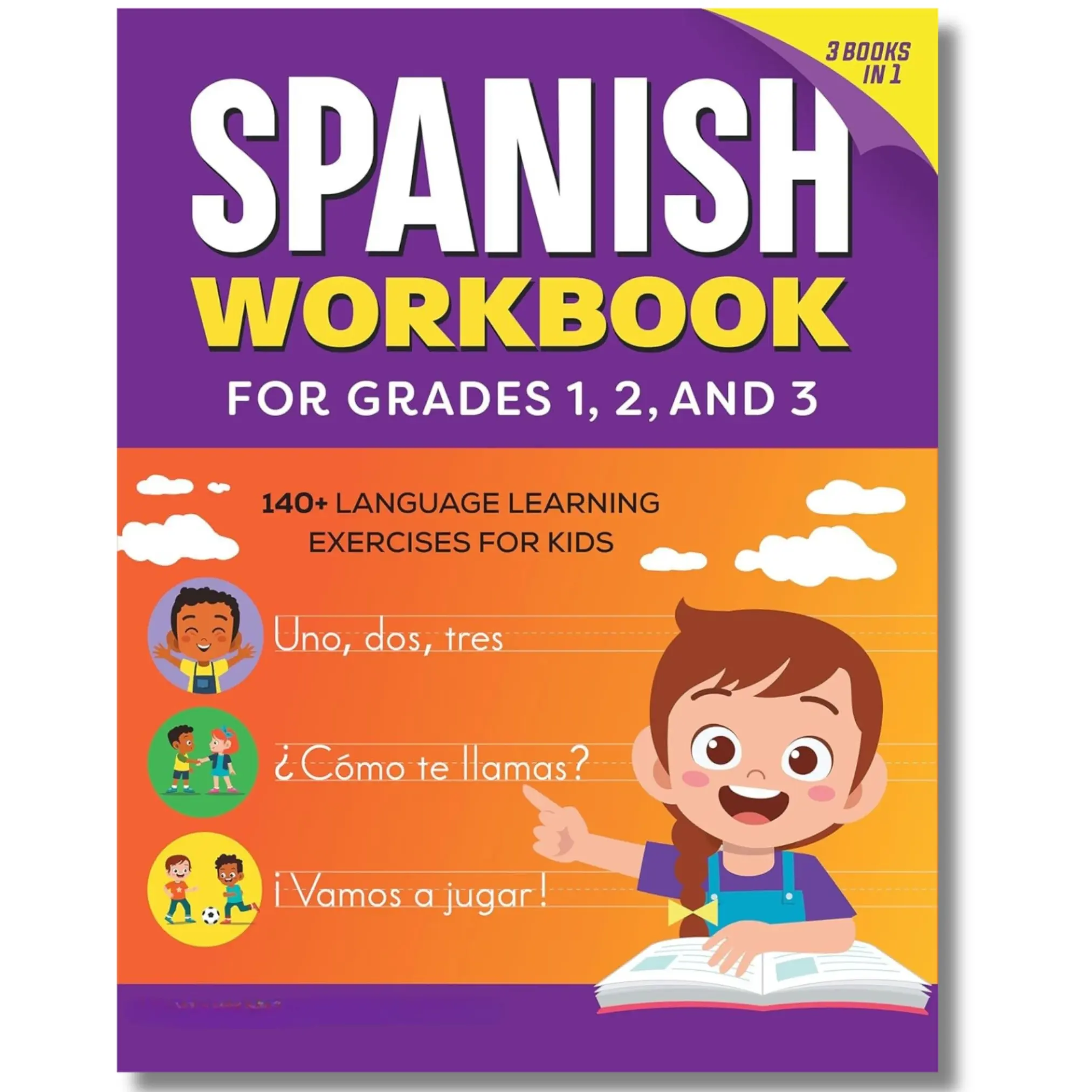 Spanish Bilingual Workbook for Grades 1-3 (Ages 6-9) by Callisto Kids & Melanie Stuart-Campbell - 170-Page, 140+ Language Learning Exercises, English-Spanish Words & Phrases, Pronunciation Guides, Summer Learning Resource, Complete Approach, Paperback Boo