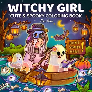 Witchy Girl Cute & Spooky Coloring Book: 40 Cozy Halloween Illustrations with Ghost Cuties, Little Witches & Magical Moments for Fall Relaxation for  Halloween Screaming Goat Miniature more paperback easy sweet treat little corner cozy girl homebody