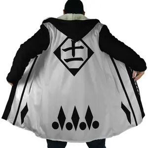 Zaraki Kenpachi Cloak Coat, Bleach Men's Women's Hooded coat, Fleece Jackets Coats, Gift For Men And Women