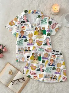Golden Girl Satin Pajamas, Shady Pines Sleepwear,  80s Tv Sitcom Pajamas, The Golden Girls Fan Shirt, Movie Lover Gifts, Gift For Mom